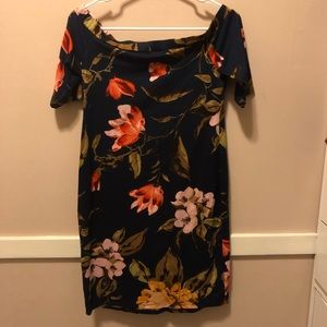 French Grey off the shoulder maternity dress